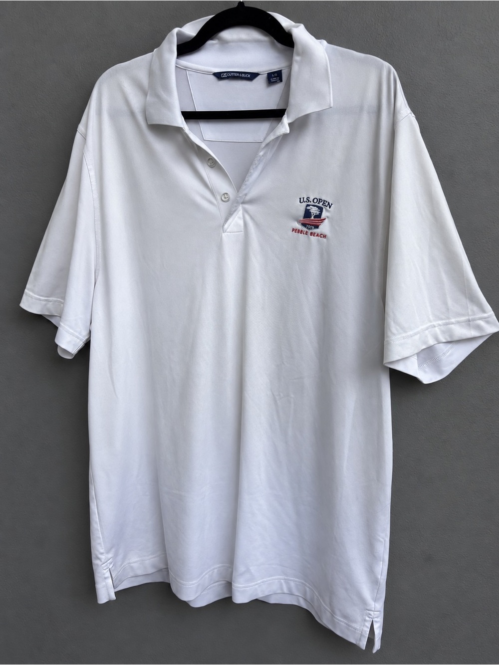 Cutter & Buck White Men’s Polo with U.S. Open 2019 Embroidery